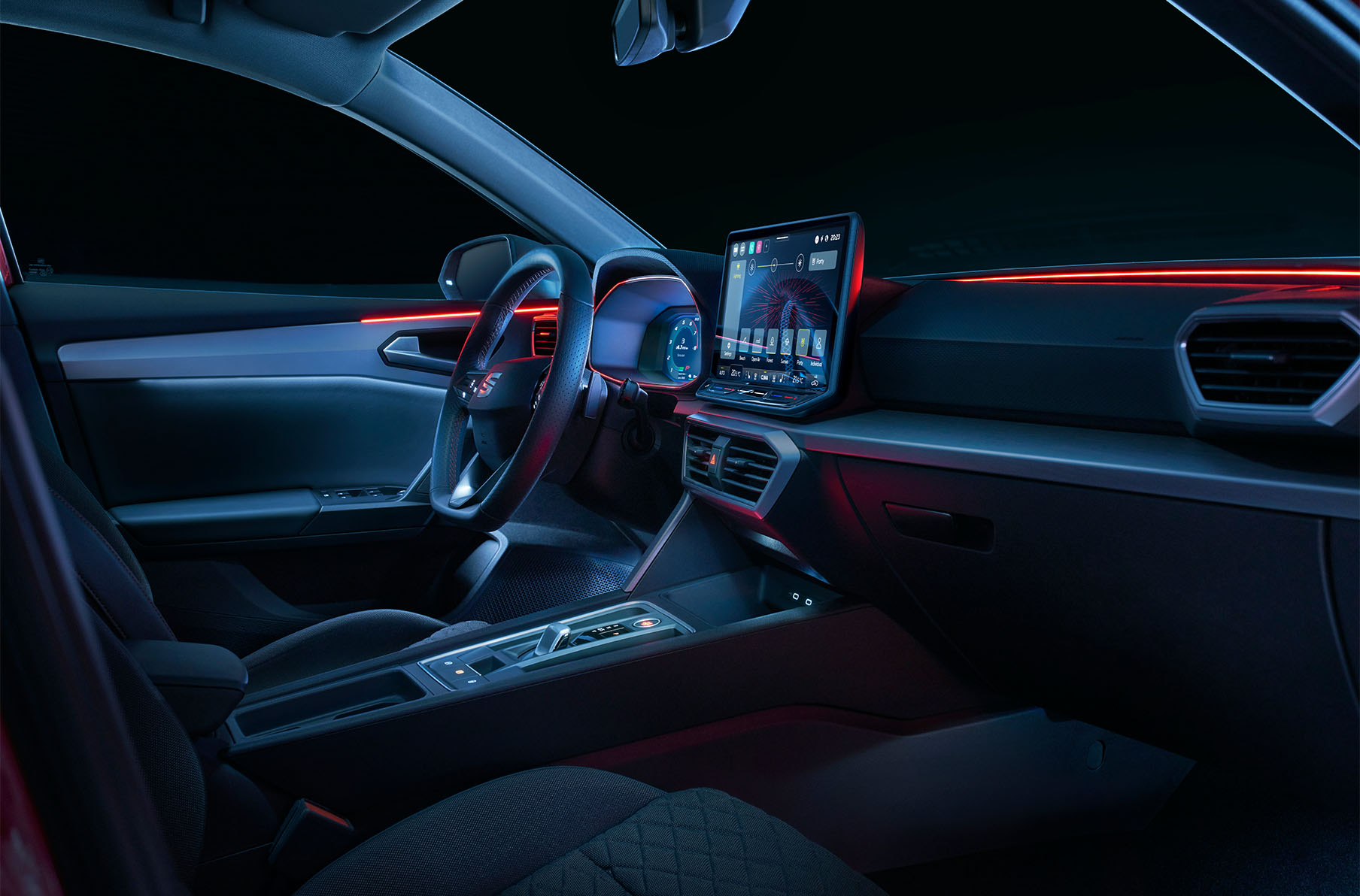 Oświetlenie ambientowe LED we wnętrzu SEAT-a Leona Sportstourer